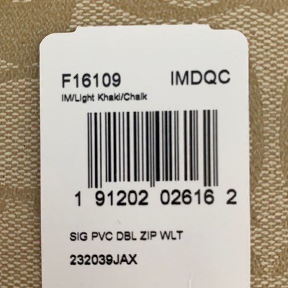 ❤️ Coach Khaki Ivory Logo Double Zip Wallet with Wrist Strap NWT - Picture 3 of 12